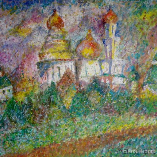 29 - Neues Jerusalem (Lentulov-Variation 1) Acryl, 70 x 70 cm